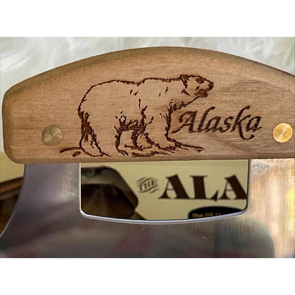 Alaska ULU Legendary Knife of the Arctic 1993  Wood Handle W/Bear Open Box READ - Picture 3 of 7